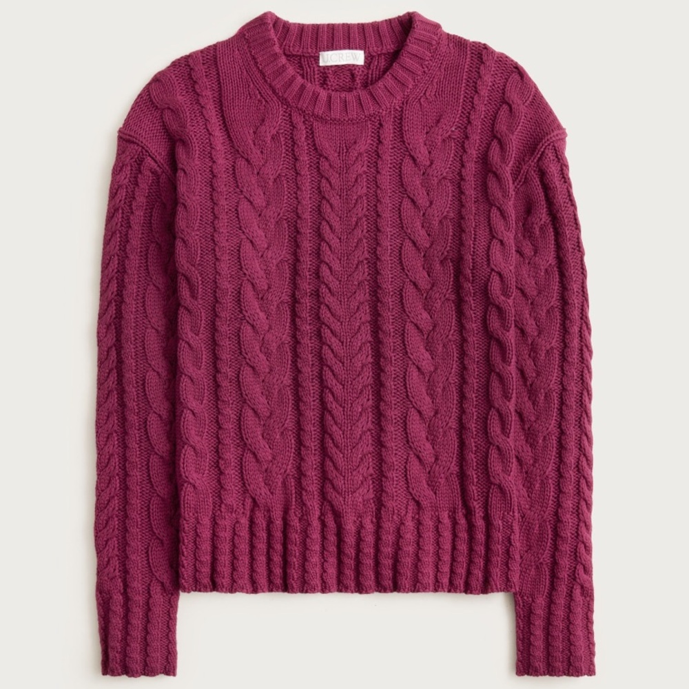 J. CREW- CABLE KNIT CREWNECK SWEATER